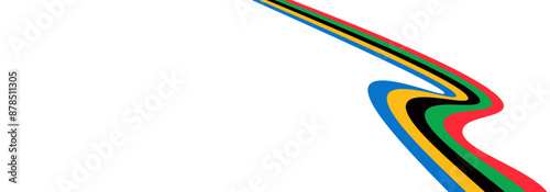 Olympic games banner background, wavy colorful stripes. Vector illustration