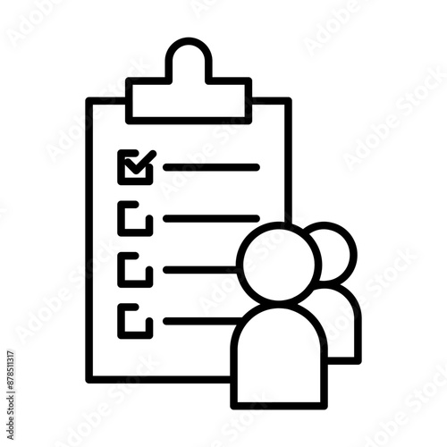 guest list icon in line style. Vector illustration