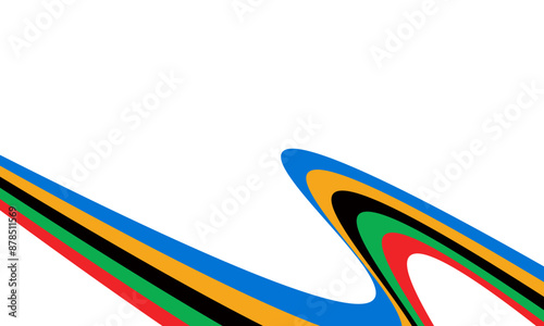 Fluid wavy colorful banner, olympic games background. Vector illustration