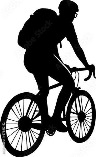 silhouette of a person riding bicycle, touring bicycle