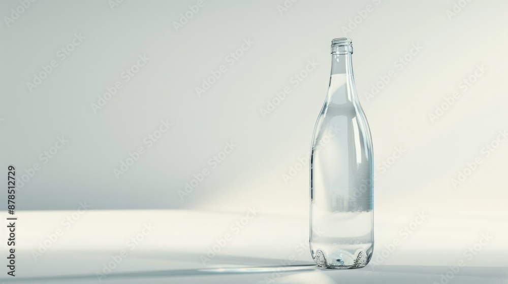 Mineral water glass bottle on white background Mineral water glass bottle on white background