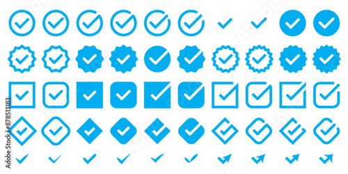 checkmark vector, checkmark icon set, approved symbol, checked checkbox mark, checkmark set, editable line.