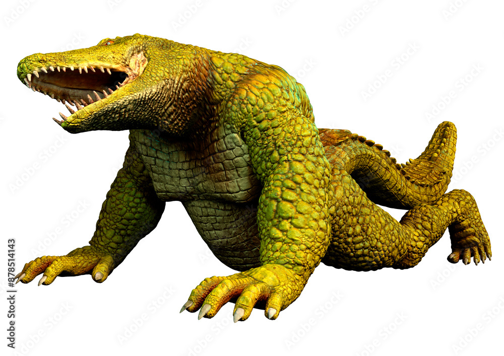 Fototapeta premium 3D Rendering Fantasy Crocodile on White