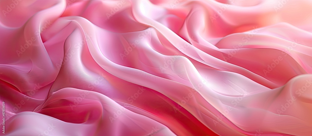 Obraz premium Flowing chiffon with elegant curves and waves, perfect for a romantic design, ideal for a copy space image.