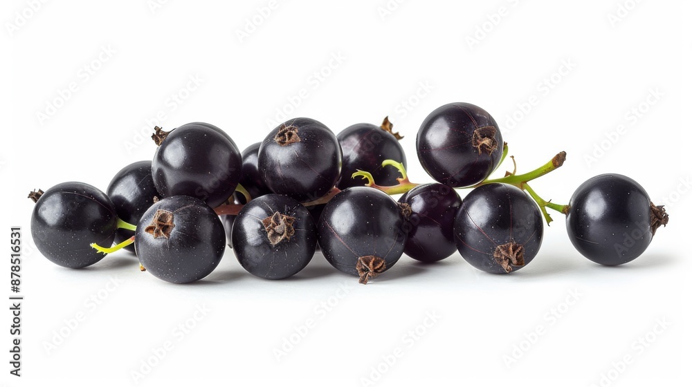 Collection of black currants on a white background Collection of black currants on a white background
