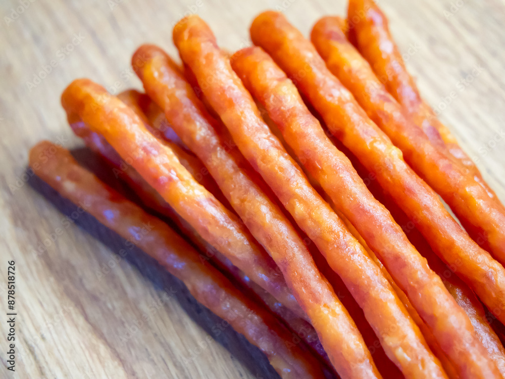 The photo captures sausages in a way that could be appealing for a menu item. The photo captures sausages in a way that could be appealing for a menu item.