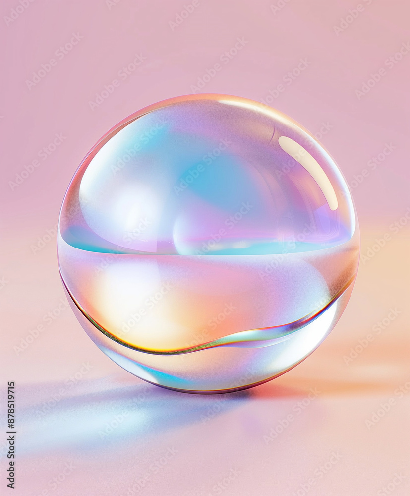 Beautiful neon translucent ball on the table Beautiful neon translucent ball on the table