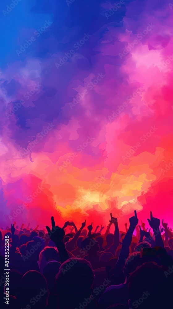 A Close-up Shot of a Abstract watercolor silhouettes of diverse people facing forward A Close-up Shot of a Abstract watercolor silhouettes of diverse people facing forward