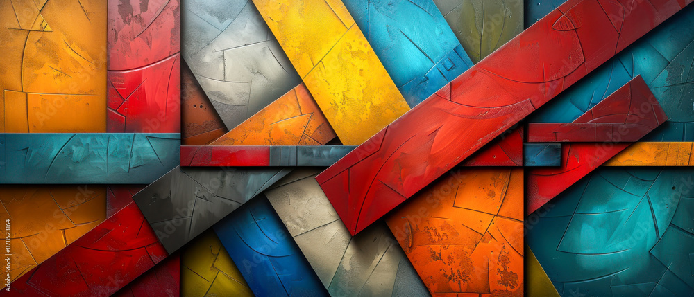Fototapeta premium Abstract Geometric Background With Vibrant Colors