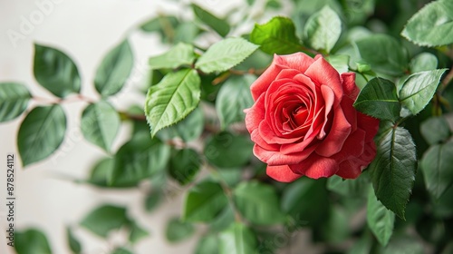 A Single Red Rose Close-up