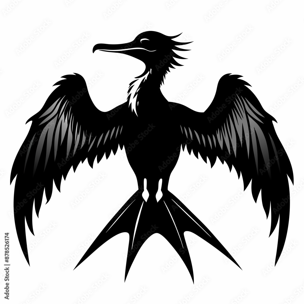 Fototapeta premium Frigatebird silhouette black