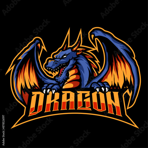 Dragon esport mascot logo design