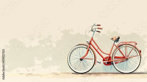 Wallpaper Mural A red bicycle with a yellow seat and a white handlebar Torontodigital.ca