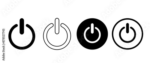 Isolate Power Button Icon vector, Turn on switch, Start, Shutdown, Electric illustration Icon, Business symbol for Media and Infographic