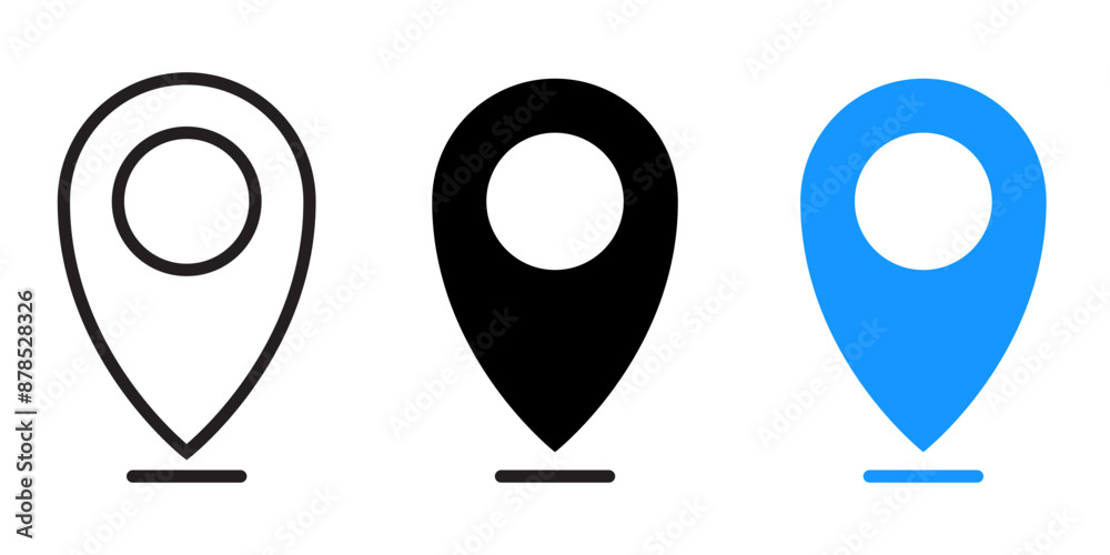 set of icons Location Pin, Map Pin, Place, Location, Address, location icon. Vector map pin, red pin on white background. set of icons Location Pin, Map Pin, Place, Location, Address, location icon. Vector map pin, red pin on white background.