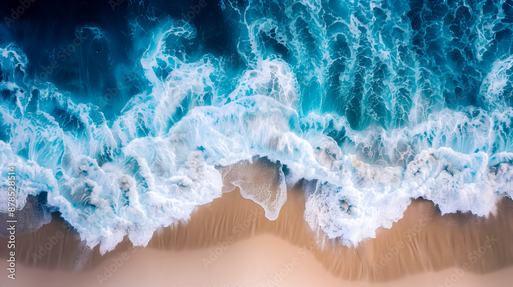 Aerial View of Crashing Waves Aerial View of Crashing Waves