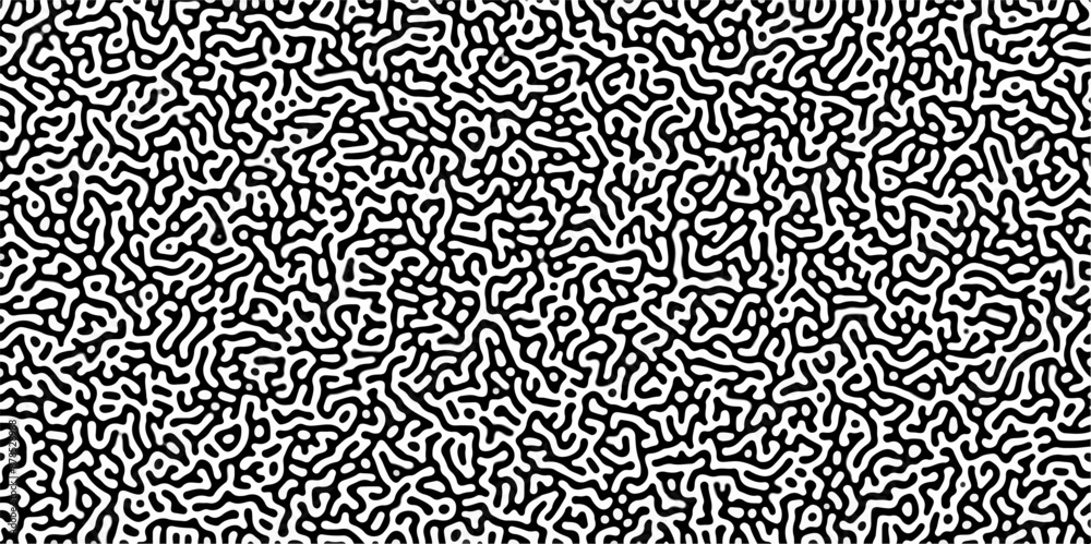 Turing reaction diffusion monochrome seamless pattern with chaotic motion. Linear design with biological shapes. Organic lines in Memphis. abstract truing organic wallpaper background. Turing reaction diffusion monochrome seamless pattern with chaotic motion. Linear design with biological shapes. Organic lines in Memphis. abstract truing organic wallpaper background.