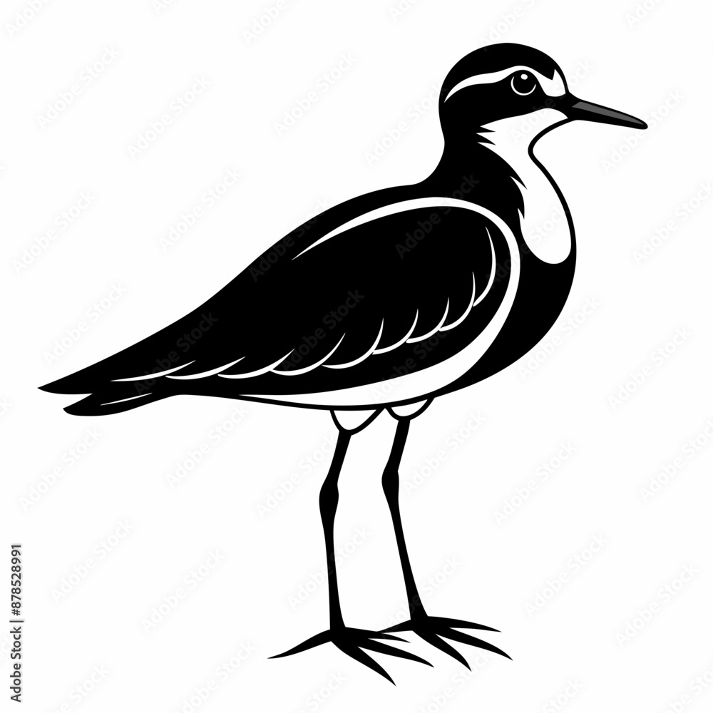 Obraz premium Plover black silhouette