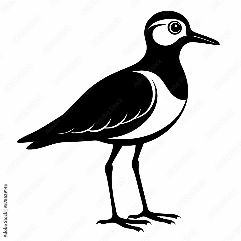 Plover black silhouette Plover black silhouette