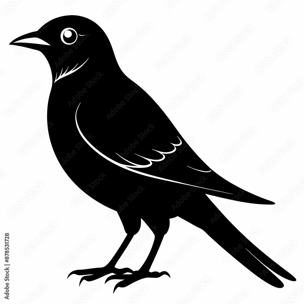 Obraz premium Cuckoo black silhouette