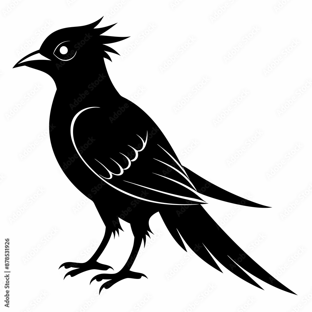 Obraz premium Cuckoo black silhouette