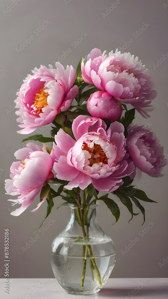 Peony Flowers in Vase Peony Flowers in Vase