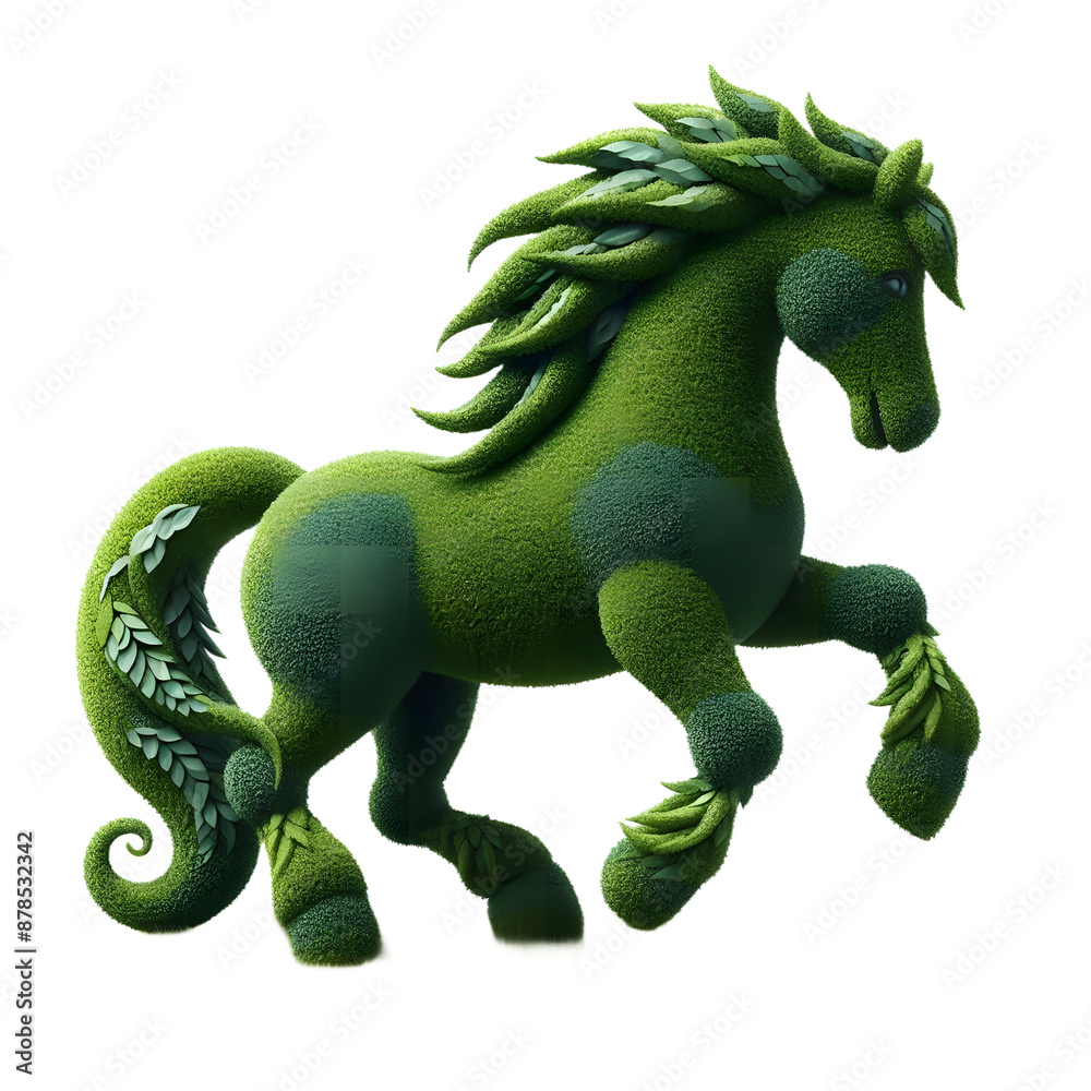 Fototapeta premium Horse Topiary Isolated on transparent Background