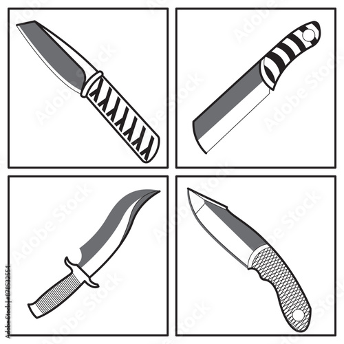 Various Types of Dagger, Knife, Blade