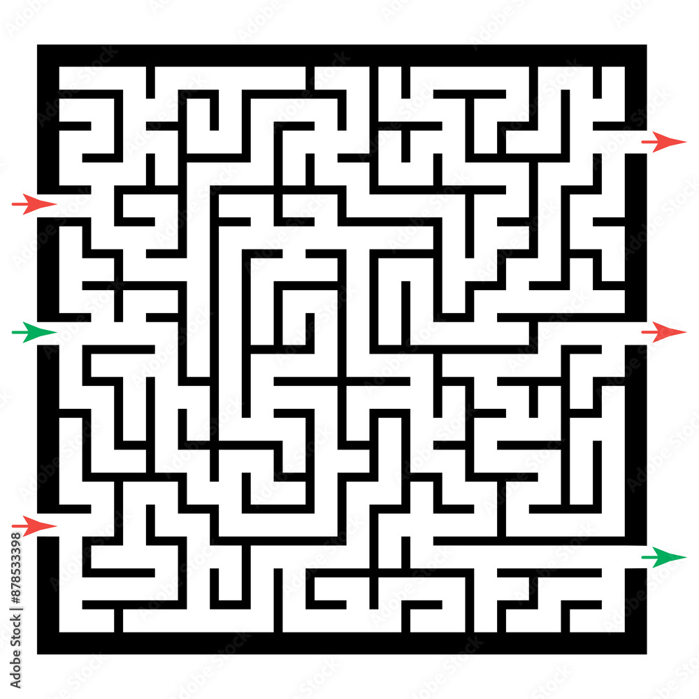 Illustration with labyrinth, maze conundrum for kids. Baby puzzle with entry and exit. Children puzzle game. Illustration with labyrinth, maze conundrum for kids. Baby puzzle with entry and exit. Children puzzle game.