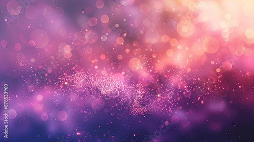 Abstract Purple and Gold Glitter Bokeh Background.