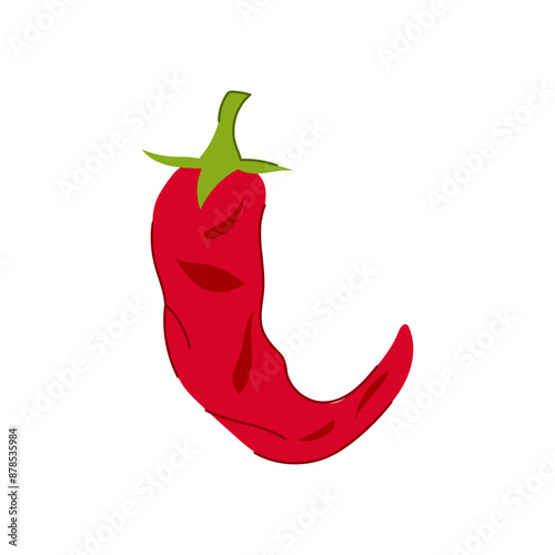 spicy pepper chili cartoon. chilli spice, paprika sketch, food mexican spicy pepper chili sign. isolated symbol vector illustration