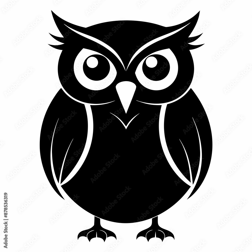 Fototapeta premium Owl black silhouette