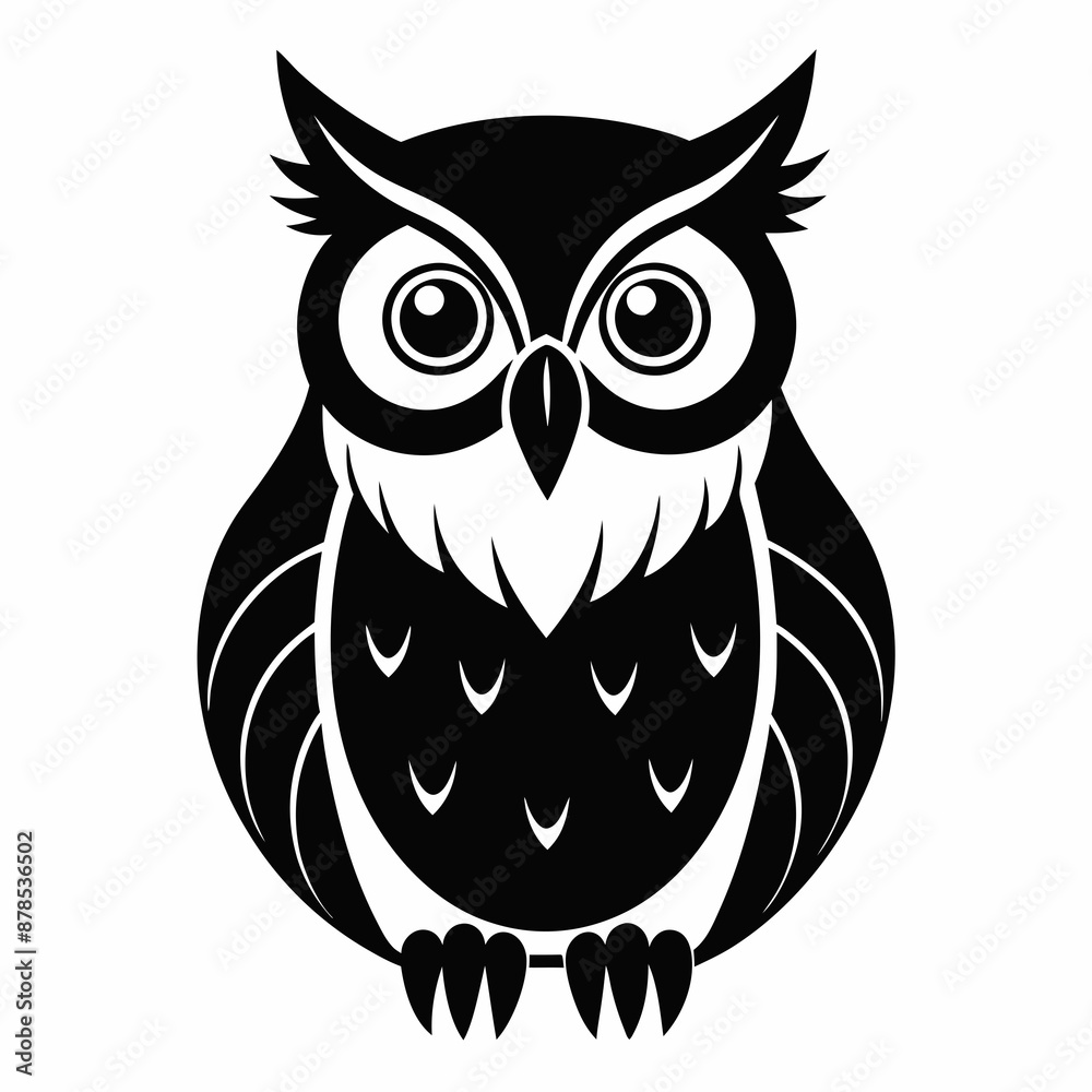 Fototapeta premium Owl black silhouette