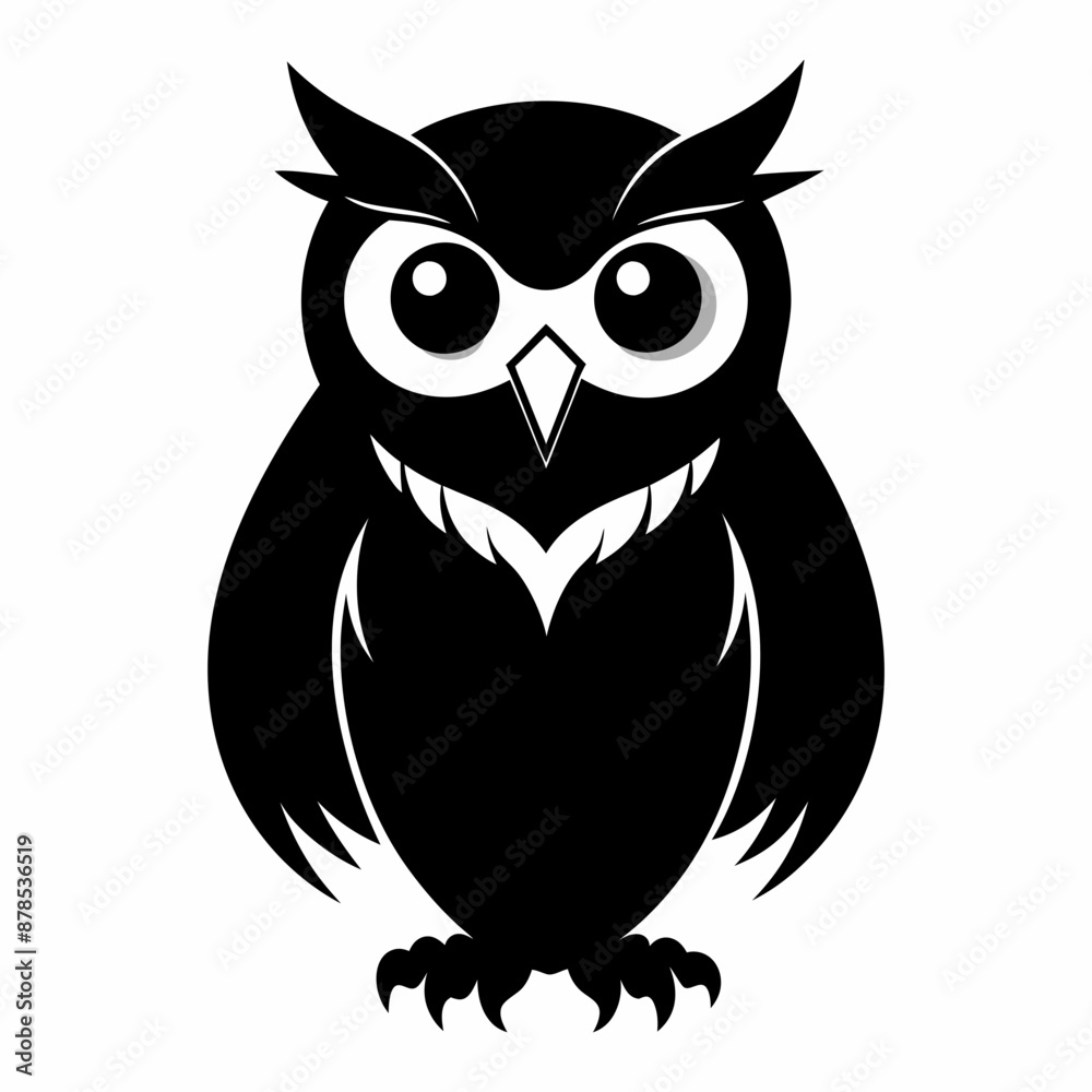 Fototapeta premium Owl black silhouette