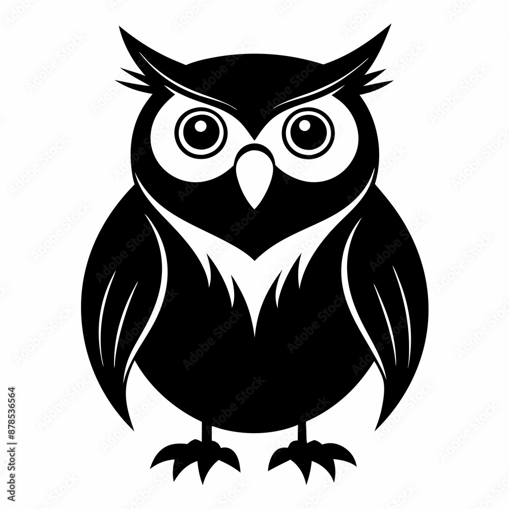Fototapeta premium Owl black silhouette