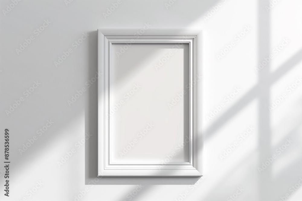 White vertical photo frame mockup with soft shadow on white background White vertical photo frame mockup with soft shadow on white background