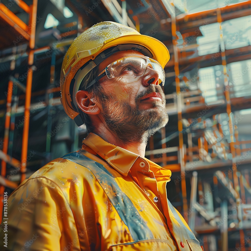 Construction Worker at Sunset