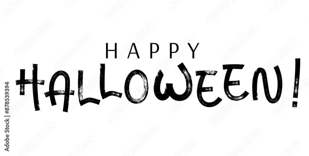 Happy halloween. Holiday brush or marker lettering for banner, poster, greeting card, party invitation. Hand drawn simple monoline text. Vector calligraphy Happy halloween. Holiday brush or marker lettering for banner, poster, greeting card, party invitation. Hand drawn simple monoline text. Vector calligraphy