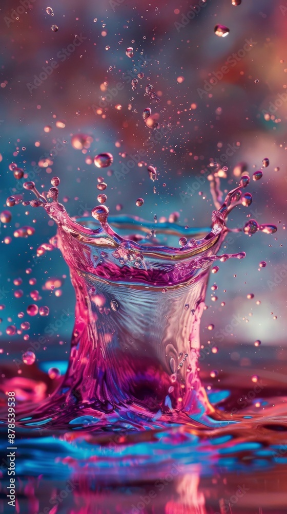 Water splashes, creating a refreshing summer scene Water splashes, creating a refreshing summer scene