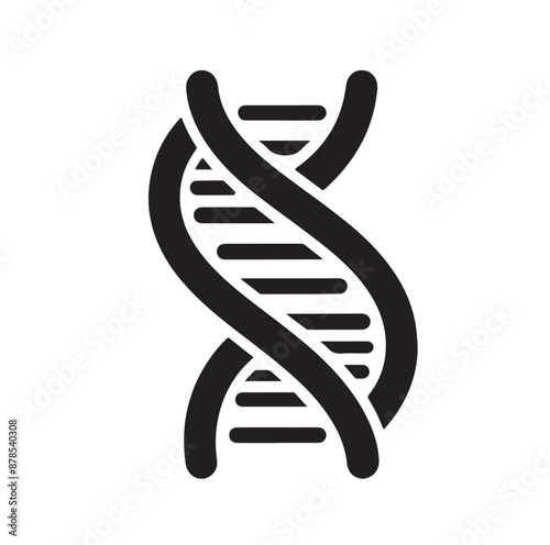 DNA flat vector icon silhouettes illustration 