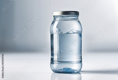 glass bottle of water, advertising shot, isolated white background 