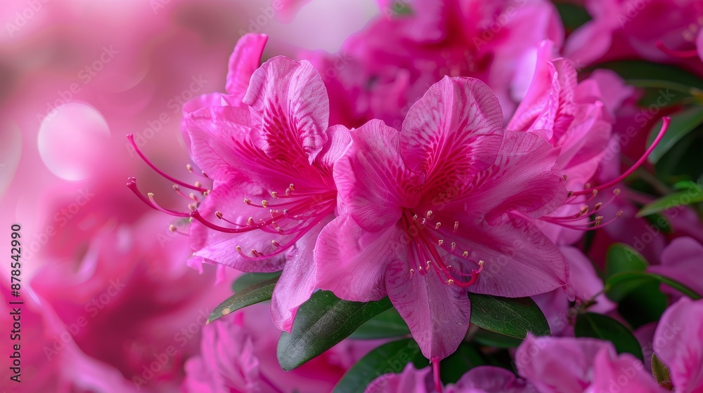 Azalea Japonica Flowers: Purple Splendor Macro - Blurred Background with Copy Space Banner Azalea Japonica Flowers: Purple Splendor Macro - Blurred Background with Copy Space Banner