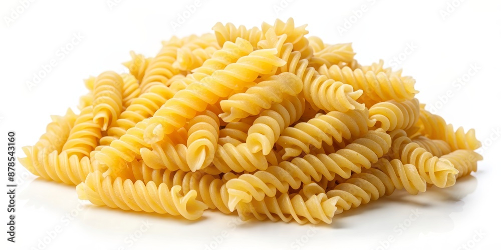 Close-up of Rotini Pasta, Isolated on White, Spiral Shaped, Italian Cuisine, Pasta, Food, Rotini, Spiral, Cuisine Close-up of Rotini Pasta, Isolated on White, Spiral Shaped, Italian Cuisine, Pasta, Food, Rotini, Spiral, Cuisine