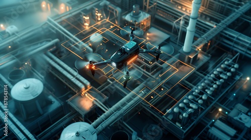Drone Inspection of Industrial Plant © XtzStudio