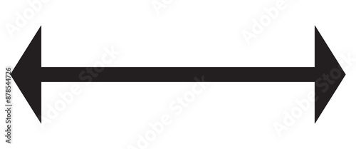 Black large left and right pointing solid long arrow icon vector sign symbol. 
