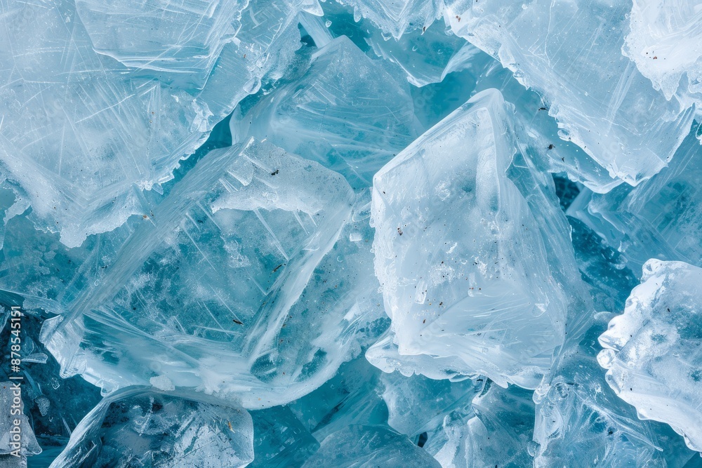 Obraz premium Abstract Blue Ice Texture. Generative AI