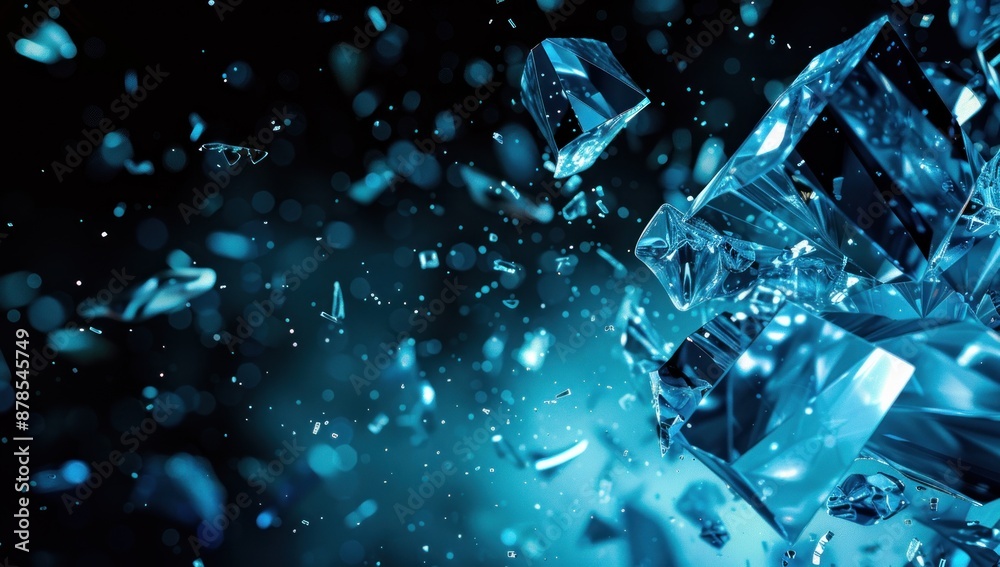 Shattered Glass - Abstract Blue Shattered Glass - Abstract Blue