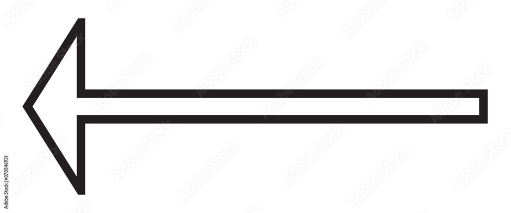Long black arrow icon on white background. flat style. Long arrow outline icon sign for your web site design, logo, app, UI. arrow indicated the direction of left symbol. Long black arrow icon on white background. flat style. Long arrow outline icon sign for your web site design, logo, app, UI. arrow indicated the direction of left symbol.
