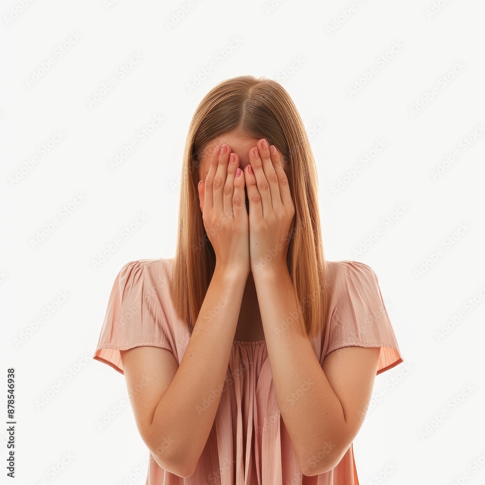 woman covering her eyes