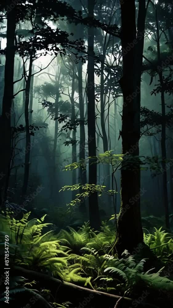 Ultra minimal free video of misty morning in the forest with space with colorful lights HD resolution with hyper realistic 4K Background.